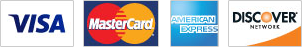 Visa, American Express, MasterCard, Discover